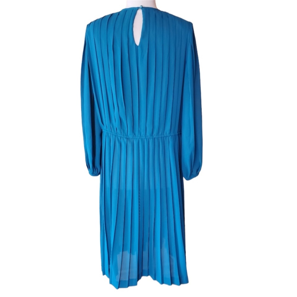 1980s Liz Roberts, Inc Teal, Pleated Secretary Dre View 4